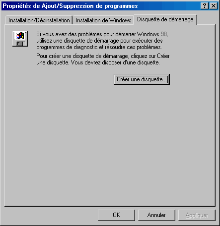 Assistant création disquette